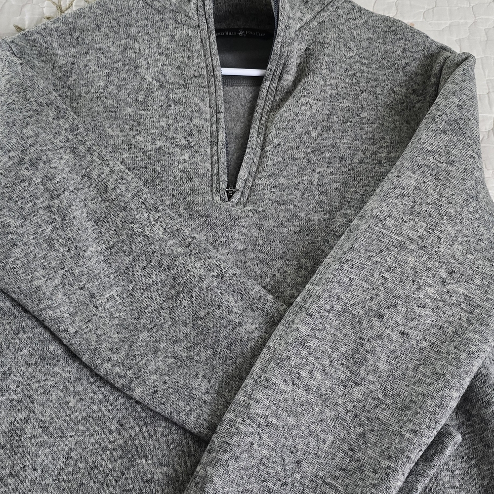 Beverly Hills Polo Club Heather Gray Zip-Up Sweater